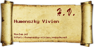 Humenszky Vivien névjegykártya